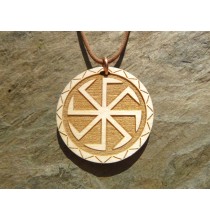 SWAROŻYC - słowiański symbol ochronny - wisior drewniany (3,5cm)